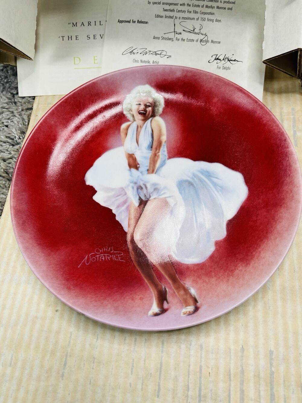 1990 Marilyn Monroe The Seven Year Itch 8.5in Plate Chris Notarile Home Decor
